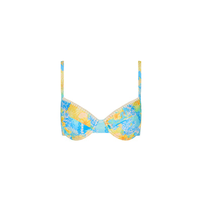 Simple Crochet Ditzy Underwire Bikini Top - Limoncello Lagoon