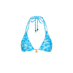 Simple Strap Halter Bikini Top - Ocean Paradise