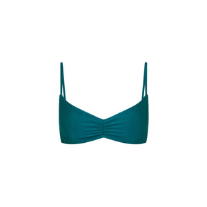 Gathered Mini Crop Bikini Top - Laguna Haze