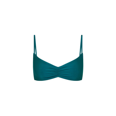 Gathered Mini Crop Bikini Top - Laguna Haze