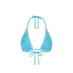 Shirred Triangle Bikini Top - Ocean Kisses