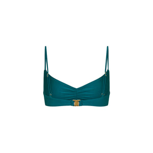 Gathered Mini Crop Bikini Top - Laguna Haze