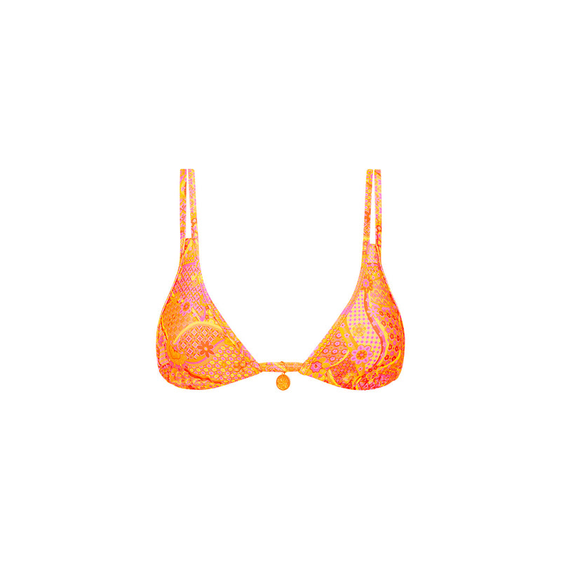 Twin Strap Bralette Bikini Top - Citrus Sunrise