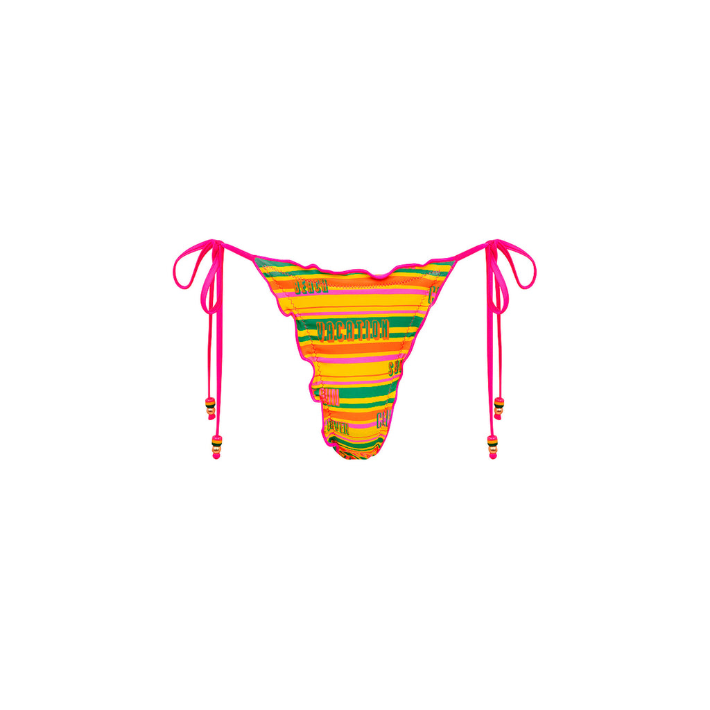 Lettuce Edge Thong Tie Bikini Bottom - Sunshine Lover