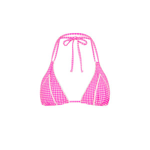 Decorative Panel Halter Bikini Top - Pink Diva