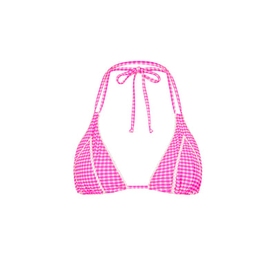Decorative Panel Halter Bikini Top - Pink Diva