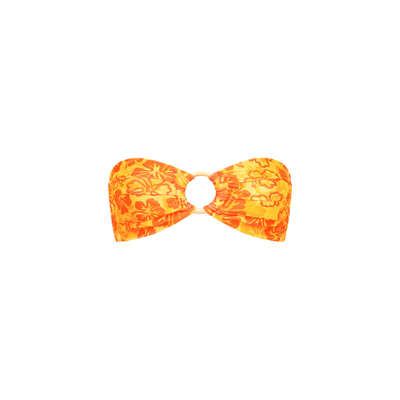 Strapless Bandeau Bikini Top - Tangerine Dreams