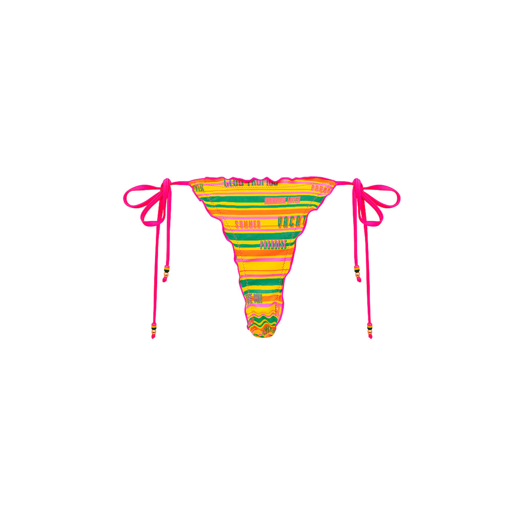 Lettuce Edge Thong Tie Bikini Bottom - Sunshine Lover