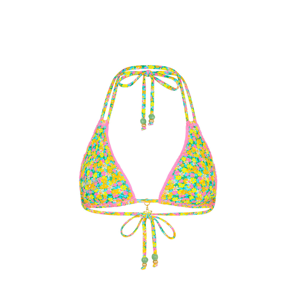 Decorative Panel Halter Bikini Top - Hula Honey