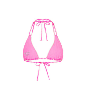 Decorative Panel Halter Bikini Top - Pink Diva