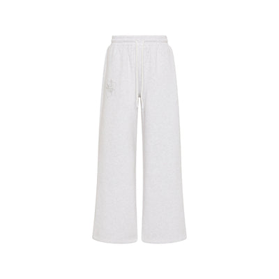 Embroidered Track Pants - Silver Stone