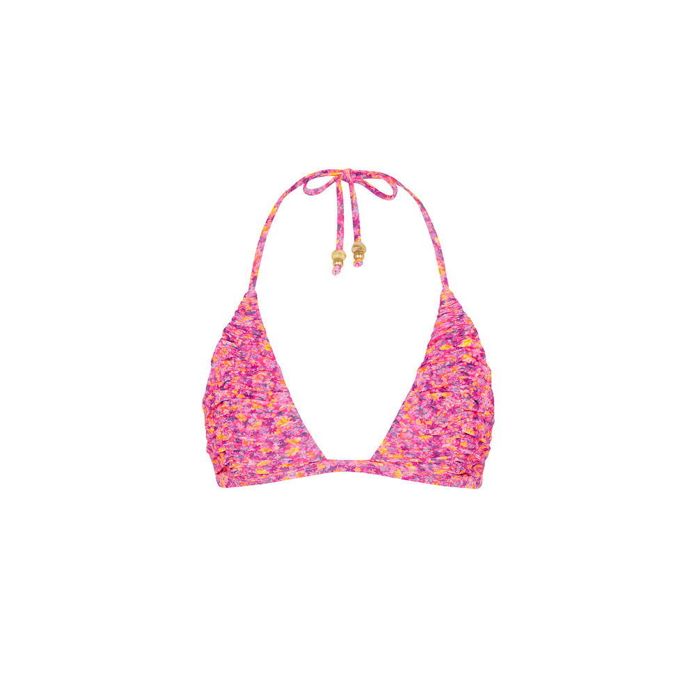 Gathered Stitch Bralette Bikini Top - Gelato Bloom