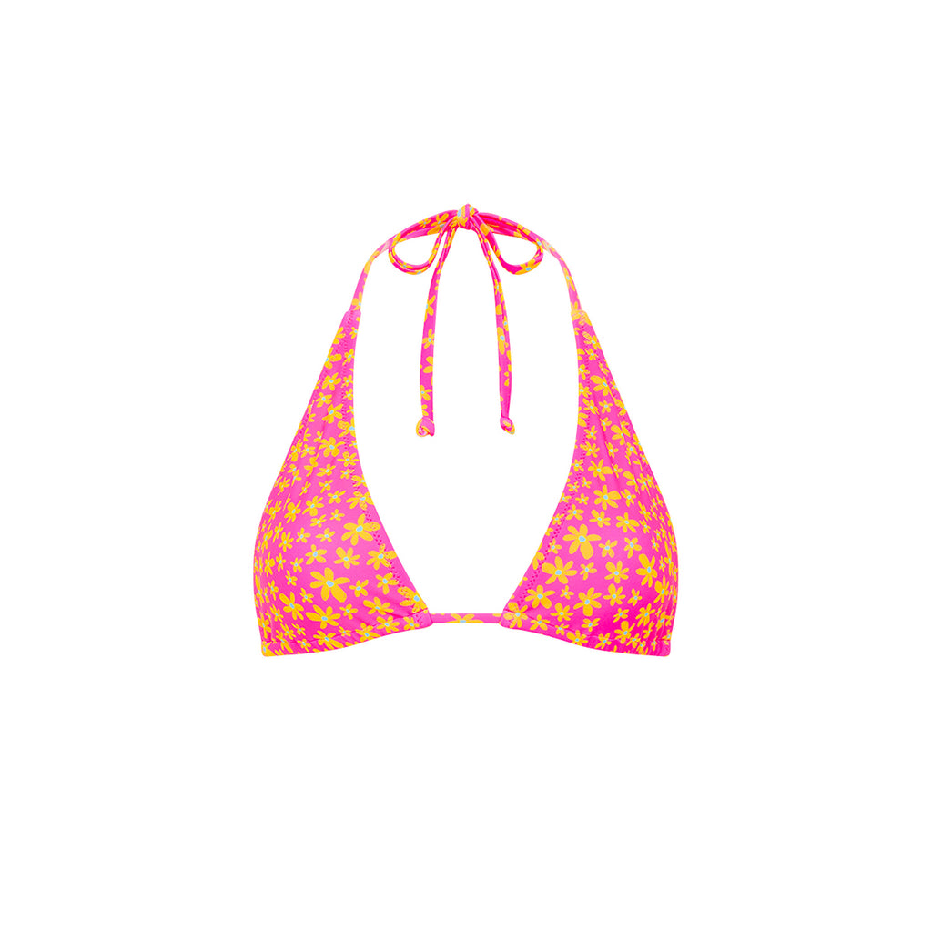 Classic Tie Halter Bikini Top - Berry Blush