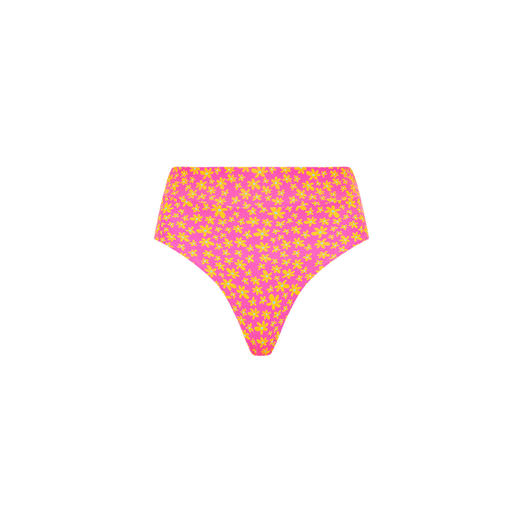High Hip Cheeky Bikini Bottom - Berry Blush