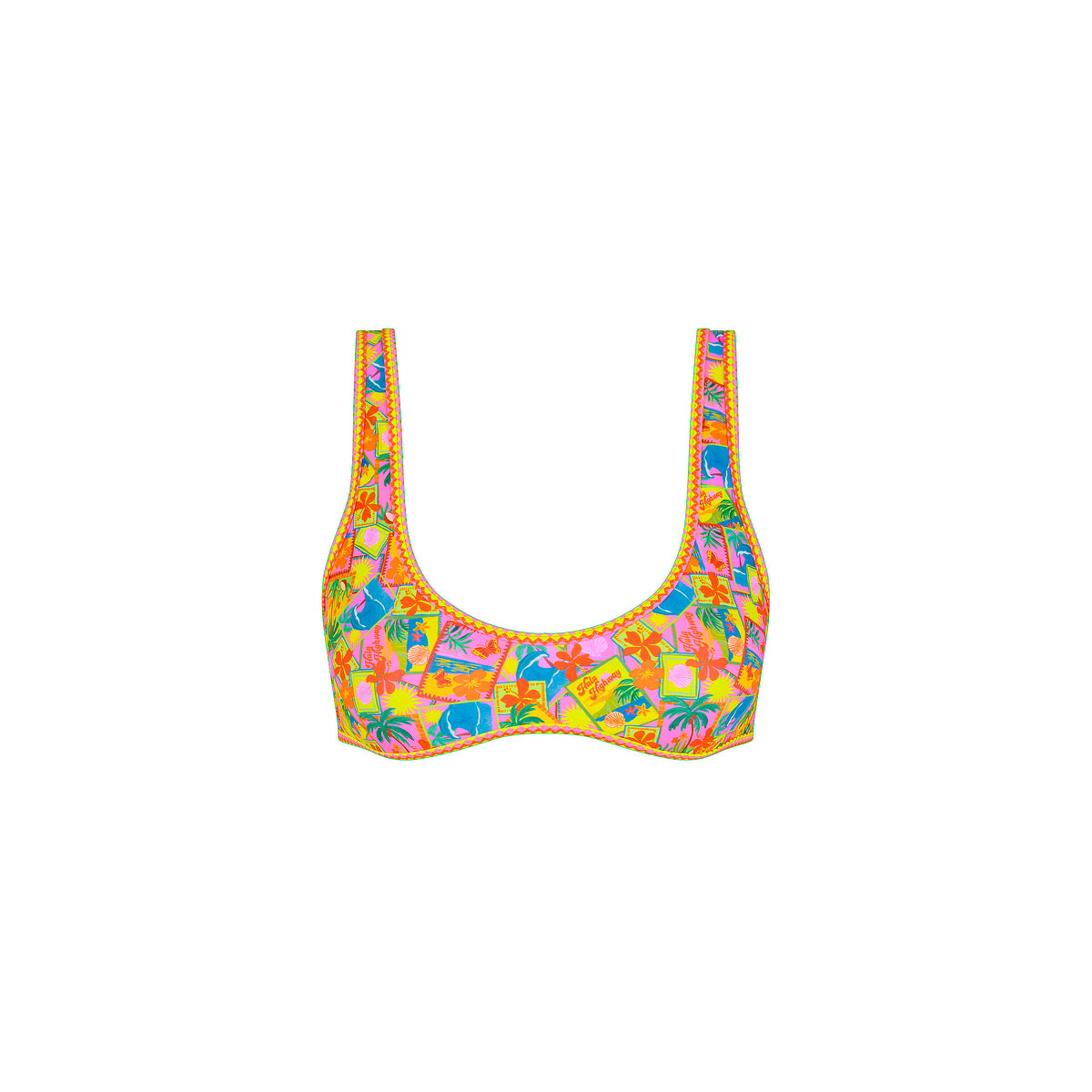 Bind Tie Slim Scoop Bikini Top - Sunshine Snaps –Kulani Kinis