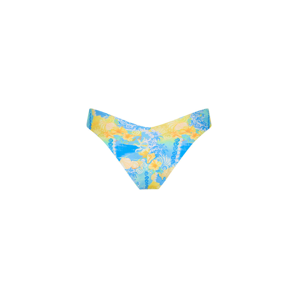 Cheeky V Bikini Bottom - Limoncello Lagoon