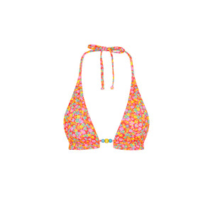 Frill Halter Bralette Bikini Top - Bubble Pop
