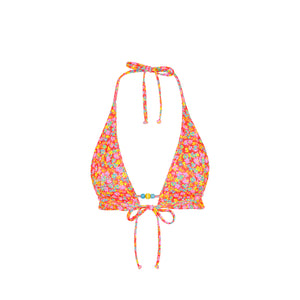 Frill Halter Bralette Bikini Top - Bubble Pop