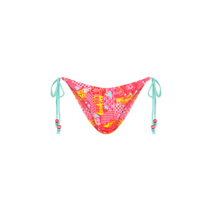 Dipped Cheeky Tie Bikini Bottom - Pitstop Paradise