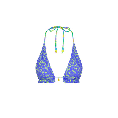 Frill Halter Bralette Bikini Top - Sugar Wave