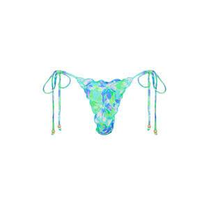 Lettuce Edge Thong Tie Bikini Bottom - Monaco Whispers