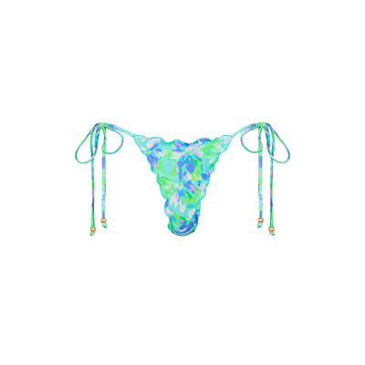 Lettuce Edge Thong Tie Bikini Bottom - Monaco Whispers
