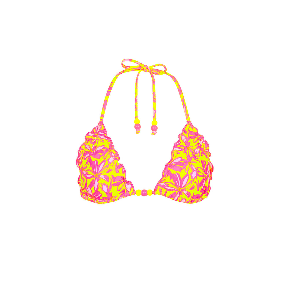 Lettuce Edge Bralette Bikini Top - Sherbet Skies