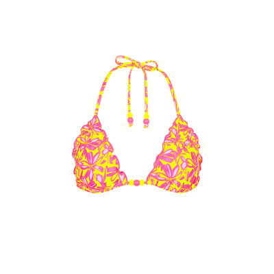 Lettuce Edge Bralette Bikini Top - Sherbet Skies