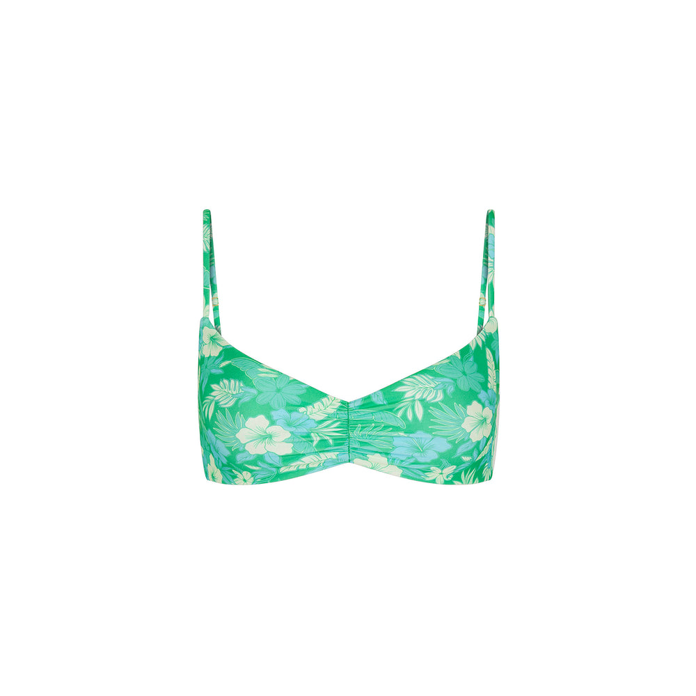 Gathered Mini Crop Bikini Top - Barefoot Breeze