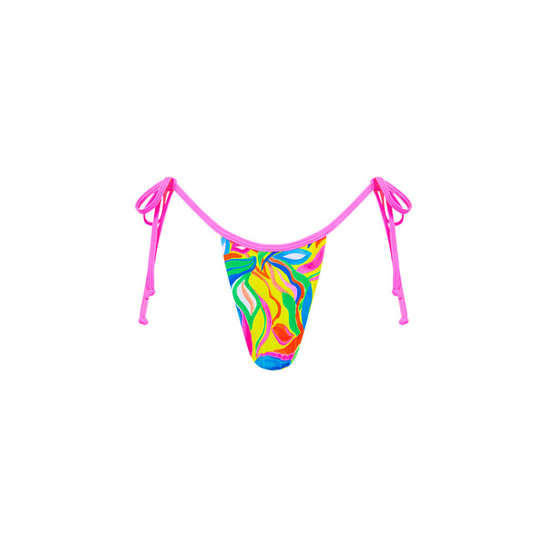 Micro Thong Tie Side Bikini Bottom - Tropical Illusion