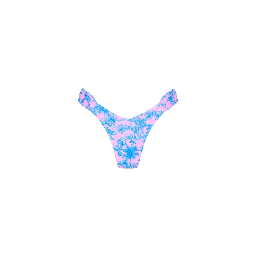 Lettuce Edge Scrunch Thong Bikini Bottom - Paloma