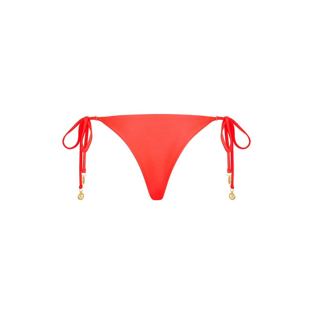 Thong Tie Side Bikini Bottom - Guava Glow