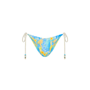 Dipped Cheeky Tie Bikini Bottom - Limoncello Lagoon