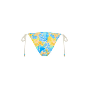 Dipped Cheeky Tie Bikini Bottom - Limoncello Lagoon