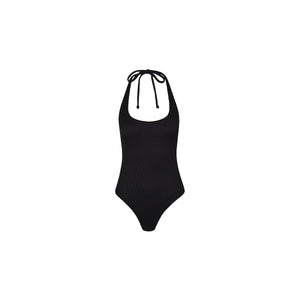 Scoop Halter Cheeky One Piece - Pitch Black