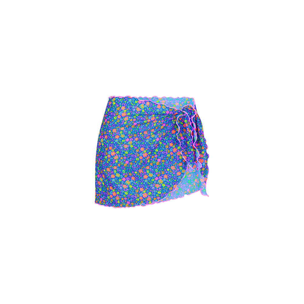 Mini Mesh Sarong - Electric Bloom