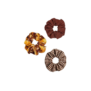 Scrunchie Trio Pack - Espresso Island