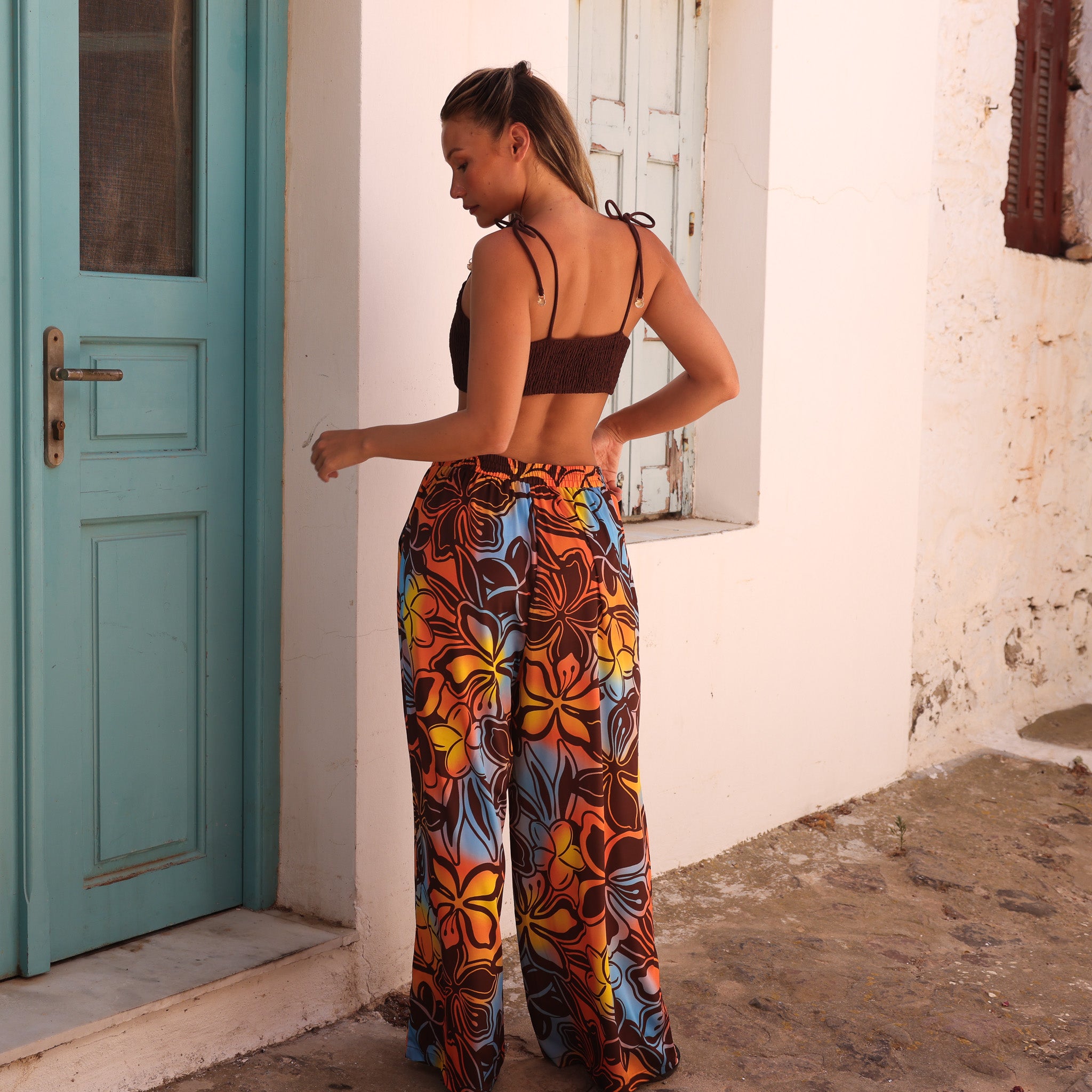 Drawstring Resort Pants - Frangipani Fizz –Kulani Kinis