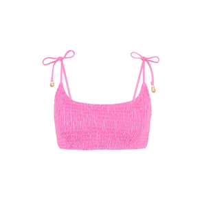 Simple Shirred Tie Crop - Island Rose