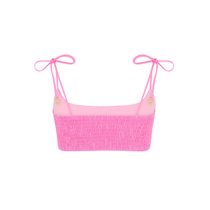 Simple Shirred Tie Crop - Island Rose