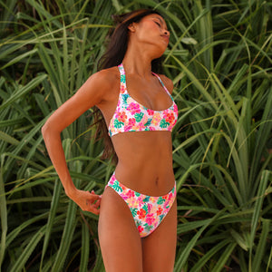 Slim Crop Halter Bikini Top - Island Escape