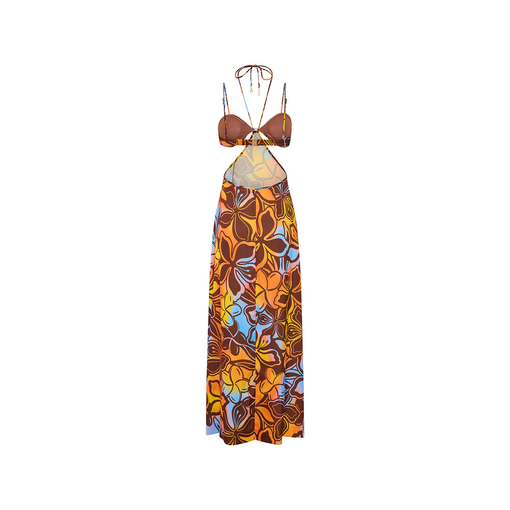 Strappy Cut Out Maxi Dress - Frangipani Fizz