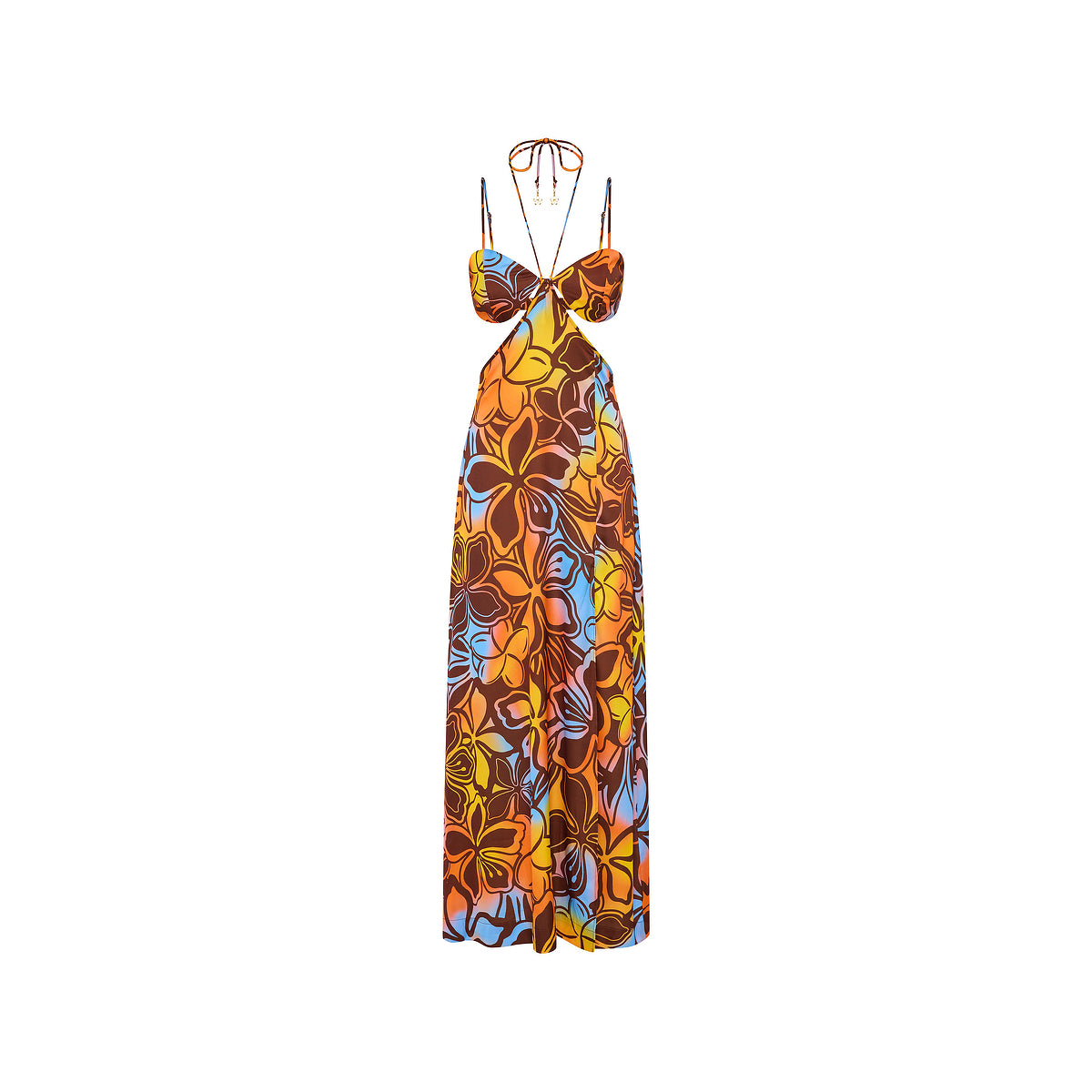 Strappy Cut Out Maxi Dress - Frangipani Fizz –Kulani Kinis