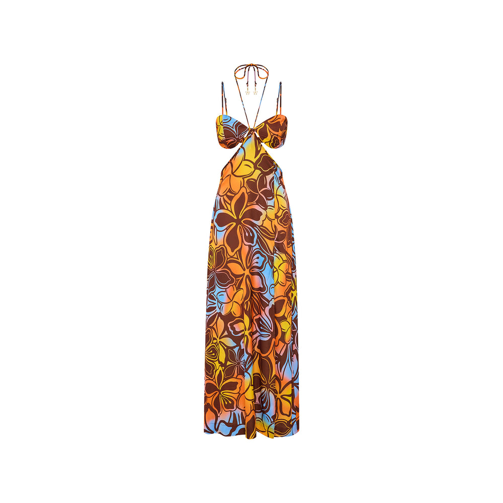 Strappy Cut Out Maxi Dress - Frangipani Fizz