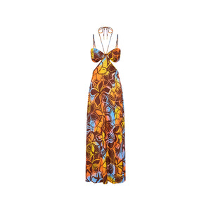 Strappy Cut Out Maxi Dress - Frangipani Fizz