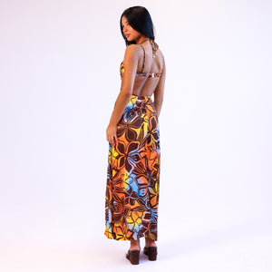 Strappy Cut Out Maxi Dress - Frangipani Fizz