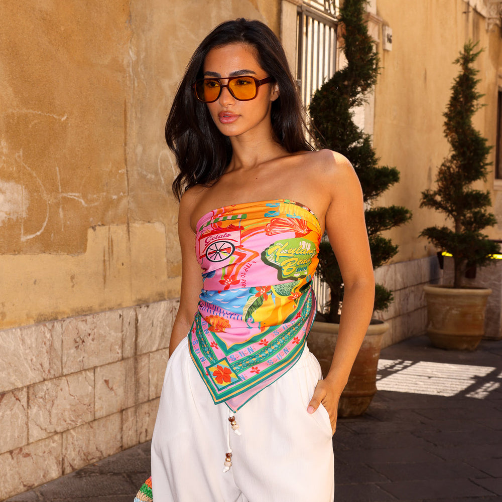 Summer Bandana Scarf Top - Sunlit Spritz