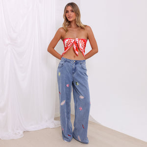 Summer Bandana Scarf Top - Cherry Kiss