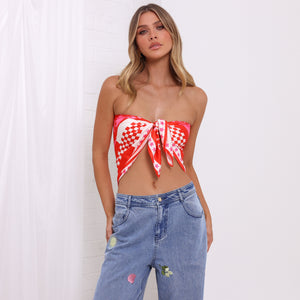 Summer Bandana Scarf Top - Cherry Kiss