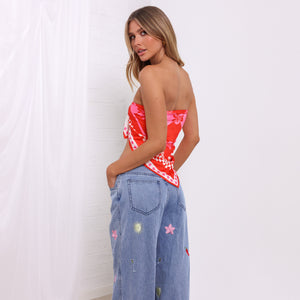 Summer Bandana Scarf Top - Cherry Kiss
